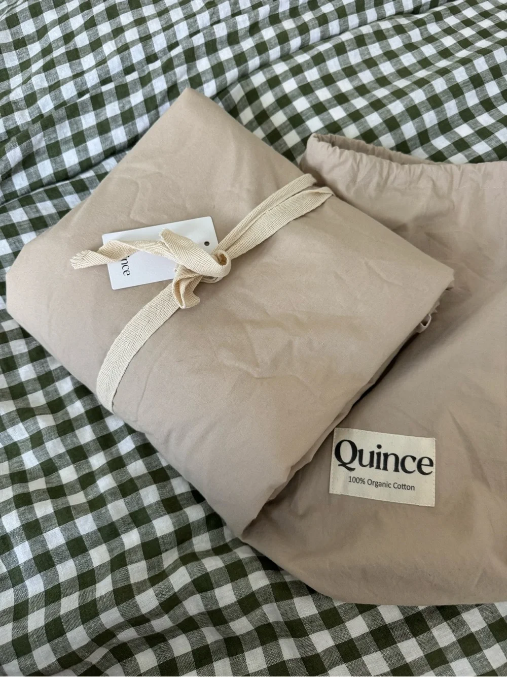 NEW Quince Organic Brushed 100% Cotton Twin Duvet Cover Toffee